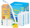 Disposable Toilet Bowl Brush Holder Cleaning System and 72 Refills Flushable Toilet RefillsToilet Refills Fresh for Bathroom Scrubber Cleaning Supplies