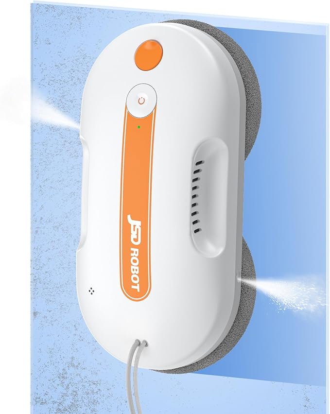 Lite Window Cleaning Robot5300Pa Window Cleaner Robot with Pressured Wiping Dual Water Spray Close to the Border Wipe Edge Detection Intelligent Path Plan