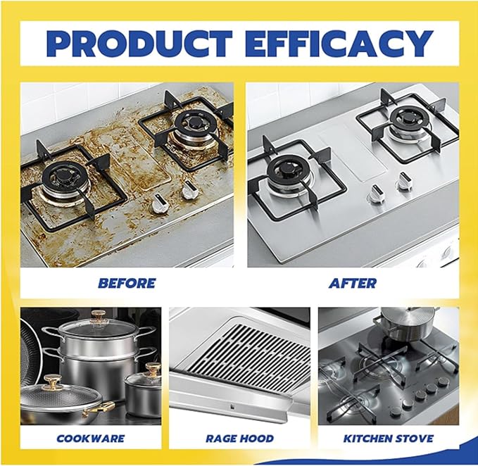 Heavy Oil Cleaner Stain-Effective Multi-Purpose Cleane for Heavy Oil Cleanup with Spray Nozzle Spray for Kitchen Household Oven Stove Range Hood Sink (1PCS)