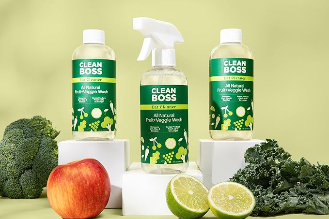 CleanBoss - Eat Cleaner 12 oz (3 Pack) with one Trigger - Keeps Produce Fresh Vegan Gluten Free