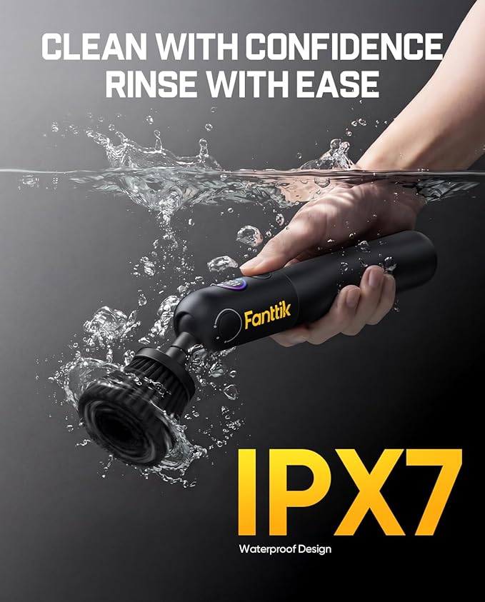 Fanttik Flip G10 Nano AutoCare Cordless Electric Scrubber Dual-Speed with 8 Brush Heads Adjustable Angle &amp Smart Display IPX7 Waterproof for Deep Car Cleaning