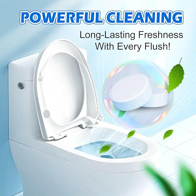 Automatic Toilet Bowl Cleaner Tablets–Fresh ScentLong-Lasting Clean–Safe for Tanks&ampPipes Deodorizing and Descaling –Bathroom Cleaner Against Tough Stains Keeps Bowl Clean Between Washes-50 PACK-1