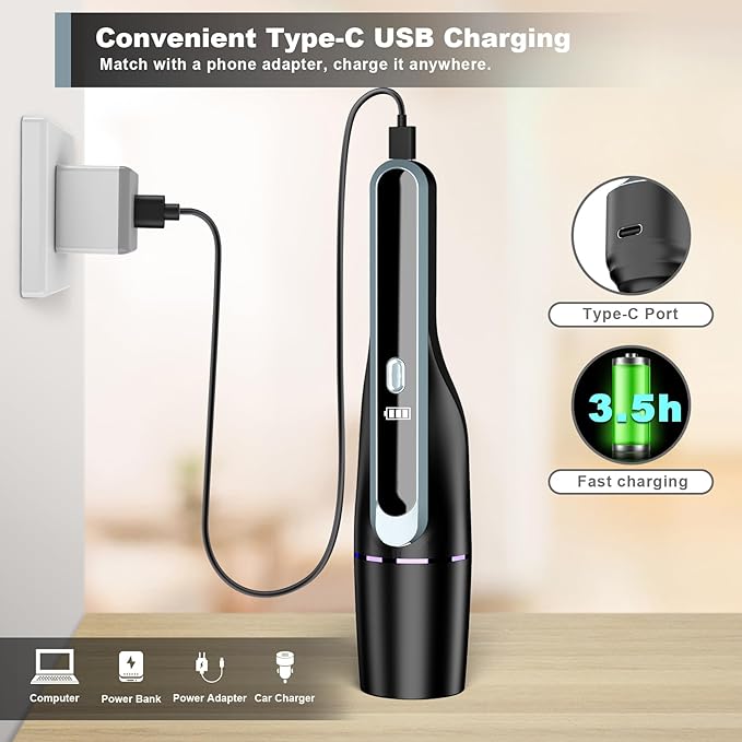 Handheld Vacuum Cleaner Car Vacuum with Brushless Motor &amp 14000Pa Powerful Suction1.2Lbs Lightweight LED Light Slim Mini Vacuum Cleaner for Car Home Office Pet Hair