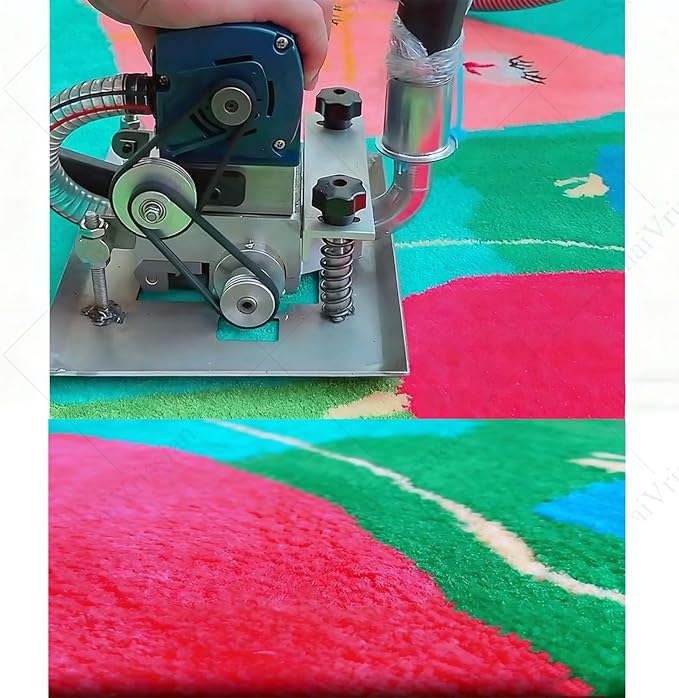 500w Handmade Rug Shearing MachinePortable Flat Carpet Trimmer3 Inch Rotating BladeAdjustable Depth for Efficient Cleaningfor Carpet and Rug Tufting