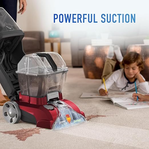 Hoover Power Scrub Deluxe Carpet Cleaner Machine with Paws &amp Claws Carpet Cleaning Solution (64oz) FH50150 AH30925