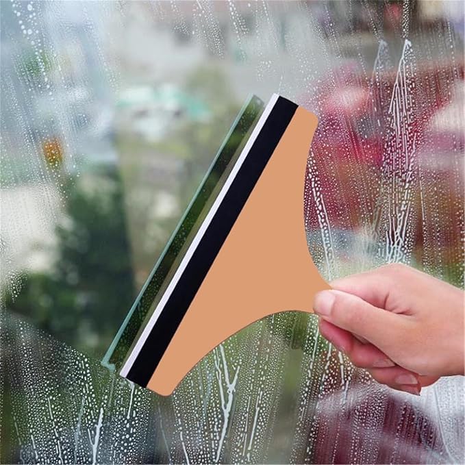 Window Glass Wiper Scraper Cleaner Brush Car Window Bathroom Household Cleaning Tool ﻿(3pcs Pink)