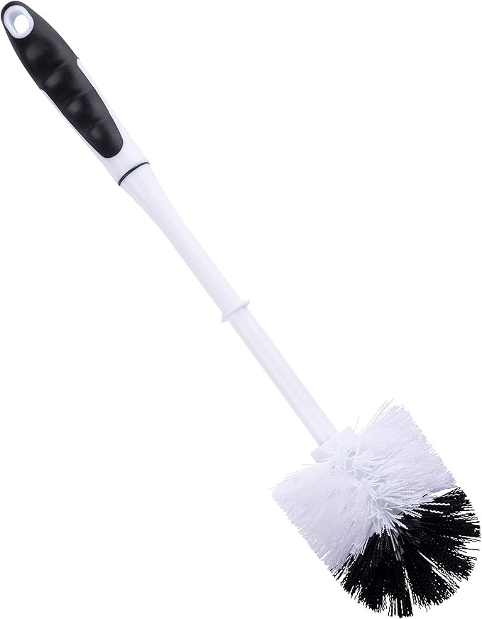 Fuller Brush Toilet Bowl Brush in Caddy Set – 16-Inch Long Handle – Heavy Duty Dome Tufted Bristles Rubberized Non-Slip Grip Bathroom Rim Trap Cleaner (Pack of 1)