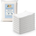 Terry Cloth Rags for Cleaning (60PCS) Bag of Rags White 100% Cotton Bar Mop Paint Cloth and Multipurpose Kitchen Auto Staining Lint Free Absorbent Washable Towel 15x18 in