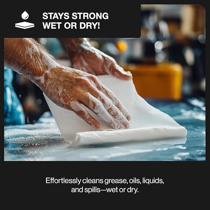 EZbrnd Multi-Purpose Cleaning Cloths Towels Pop Up Box White Shop Towels 160 Sheets x 8 boxes [X60]