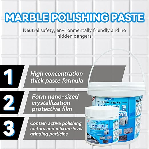 Granite Polishing Paste Marble Cleaner Countertop Stone Etch Remover - Professional Polish Compound for Granite Marble Quartz &amp Natural Stone | New Polishing Upgrade Easier to Use