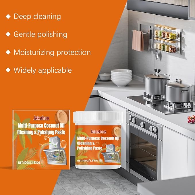 Multi-Purpose Cleaning Polishing Paste For Kitchen Stoves - Removes Grease &amp Stains Forms Protective Layer(3PCS)