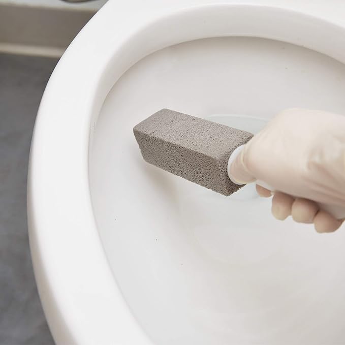PUMIE Toilet Bowl Ring Remover TBR-6 Pumice Stone with Handle Removes Unsightly Toilet Rings and Stains from Toilets Sinks Tubs Showers Safe for Porcelain Pack of 3