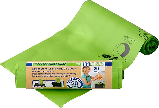 Maze 1.85 Gallon Corn Bags for us with Maze 7- Liter Kitchen Caddie- 120 Bags