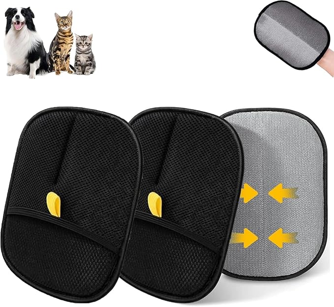 Reusable Two-Way Push and Pull Electrostatic Pet Hair Remover-Roll Into Strips Electrostatic Pet Grooming GlovesPet Hair Removal Glove for Cats &amp Dogs