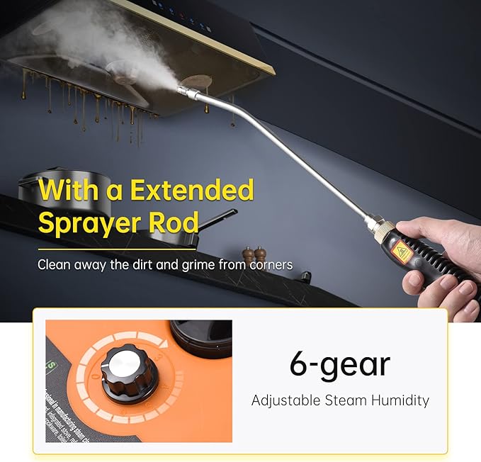 Multifunctional High Pressure Steam er Portable Handheld 2500W High Temperature Steam ing ioshine 6-gAdjustment for Kitchen Bathroom Floor
