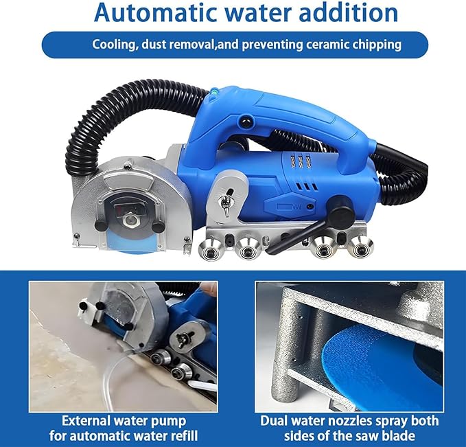 Electric Tile Seam Cleaning Machine Professional Grout Removal Machine 9000RPM Floor Tile Gaps Slot Tool for Cleaning Shower Tiles Joints and Removing Old(Machine+2.7mm Seam Cleaning Sheet