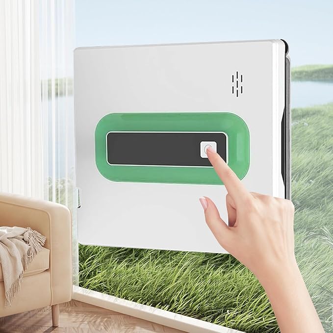 Window Cleaning Robot Intelligent Cleaning with Dual Water Spray Automatic Electric Window Cleaner Robot Square 2500Pa Suction Power Edge Detection Technology Remote Control