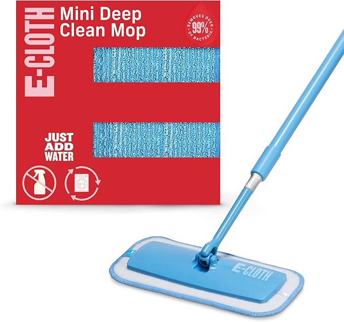E-Cloth Mini Deep Clean Mop Premium Microfiber Mops for Floor Cleaning Great for Hardwood Laminate Tile and Stone Flooring Washable and Reusable 100 Wash Guarantee 1 Pack