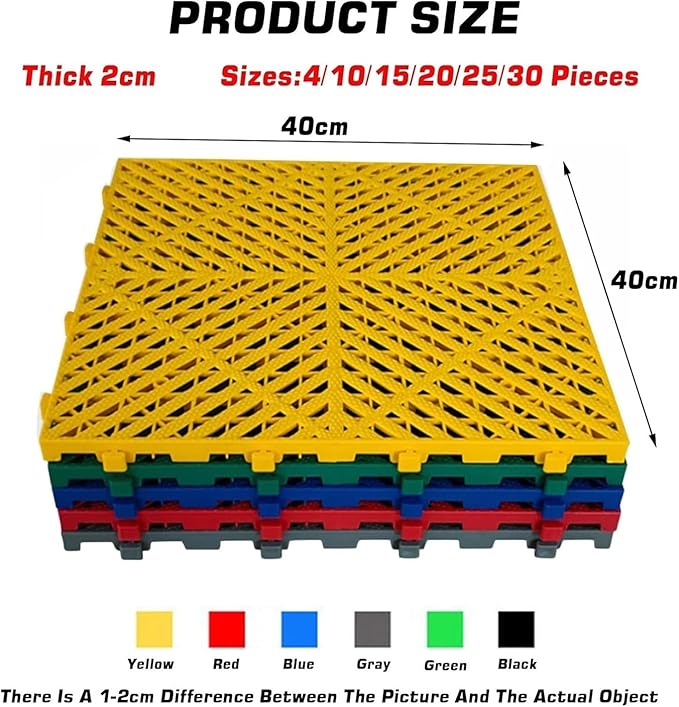 Trench Drainage GrateDrain Covers OutdoorInterlocking Floor Tiles 40x40x2cm Multicolor Pack Of 4-30 Pcs(Black4 pieces)