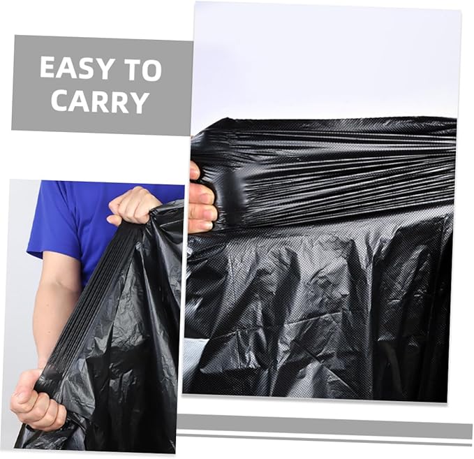 Alasum Extra Large Commercial Garbage Bags 50pcs 80x100cm Contractor Trash Bags Heavy Duty Black for Outdoor Kitchen Office and Garden Waste Disposal