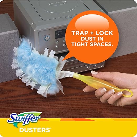 Swiffer Refill Dusters Dust Lock Fiber Light Blue Unscented 10/Box 4 Box/Carton