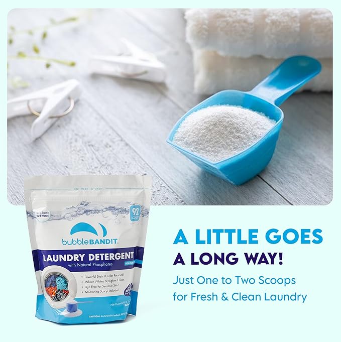 Laundry Detergent Powder with Phosphate - For All Machines Fresh Clean Scent - Mess-Free - With Scoop - Safe for All Fabrics Greywater &amp Septic… (46 Ounce Pack of 1)