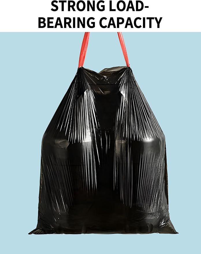 4 Gallon Trash Bags - Drawstring small trash Bags for Bathroom Kitchen Bedroom Office 200Count Durable &amp Thick Trash Bag 4 Gallon black Trash Bags
