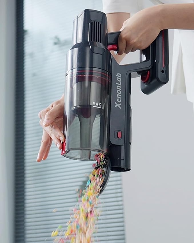 Cordless Vacuum Cleaner 75Mins/55KPa/650W Self-Standing Stick Vacuum Cleaners for Home Rechargeable Lightweight Anti-Static&ampAnti-Tangle Brush for Hard Floor Carpet Hardwoods Pet Hair