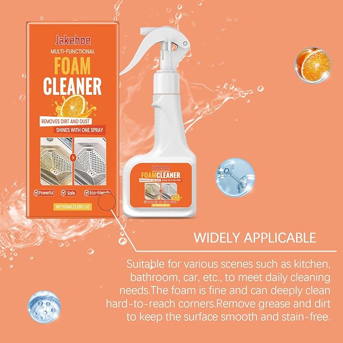 Multi-Purpose Foam Cleaner Powerful Stain &amp Grease Remover For Home Surfaces Safe &amp Long-Lasting(3PCS)