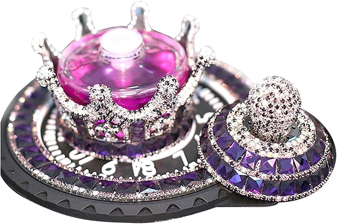 Crown-Shaped Car Air Freshener Diamond Car Ornaments with Anti-Slip Pad Interior Decoration for Home Office(Purple) Perfume Bottle Holder Ornament Air Freshener Cup Holder