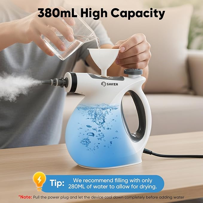 Saker EverSteam Instant-Heat Steam Cleaner for Home+ SakerInstant-Heat Steam Cleaner with 4 Fiber Cloths