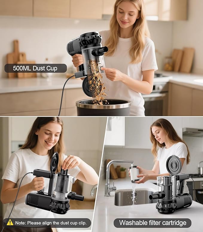 qimedo Corded Stick Vacuum Cleaner Plug in Stick Vacuum Cleaner for Home Handheld Vacuum Cleaners for v1 Hard FloorCarpet (Simple Style)