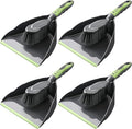 Zopeal 4 Set Dust Pan and Brush Set Small Dustpan with Broom Handheld Angle Broom and Dustpan Set for Home Room Kitchen Car Office Lobby Indoor Floor Cleaning