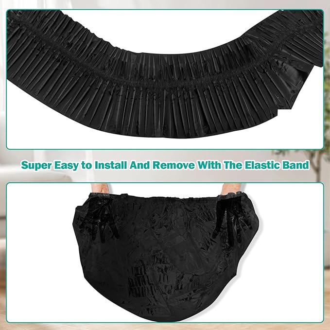Trash Bags Compatible with Popur X5 Litter Box - with Elastic Band Thickened Design for Popur X5 Self-Cleaning Cat Litter Box/Home Trash Bags -Black (50 Pcs)