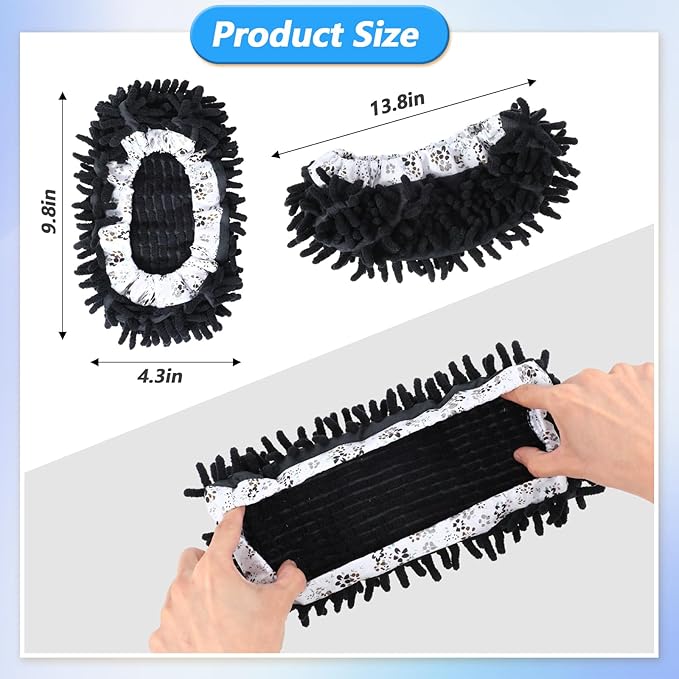 8 Pcs Mop Slippers Shoes Cover Soft Washable Reusable Covers Microfiber Dust Mops Socks for Women Men Foot Hair Cleaners Sweeping Tool House Office Bathroom Kitchen Slipper Cover