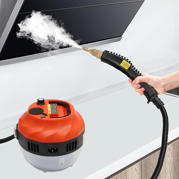 1600W Steam Cleaner with 6-Gear Adjustable Steam 0.35Gal Water Tank and Multiple Brushes for Home Cleaning of Floors Kitchens and Upholstery