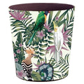 Lingxuinfo Scakbyer Retro Style Small Trash Can Wastebasket Decorative Trash Can Waste Paper Basket Waste Container Bin for Bathroom Bedroom Office and More 10L Capacity (Parrot Green Leaf)