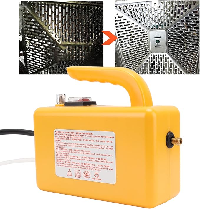High Pressure Steam Cleaner for Car Handheld Pressurized Steam Cleaner Tankless Cleaning Machine Adjustable for Home Car Detailing Kitchen Appliances (1700W US Plug 110V)