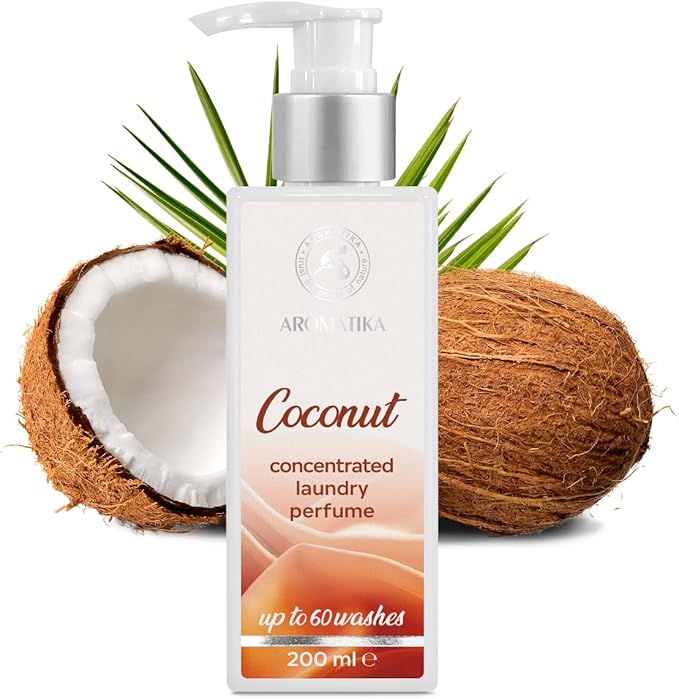 Concentrated Laundry Perfume Coconut 200ml - Liquid Perfume Laundry - Linen Freshener - Laundry Scent Booster - Washing Fragrance - Exotic and Long Lasting Scent - Cotton Perfume