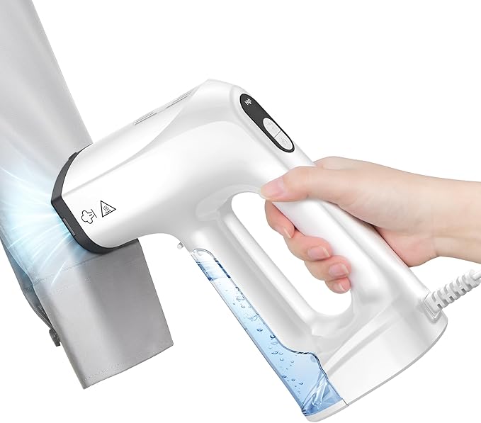 LyriFine Vacuum Steamer for Clothes 3500Pa Suction Clothes Steamer Handheld 2-in-1 Steamer&ampIron Garment Steamer 3 Modes&amp 360° Leak-proof Technology Fabric Steamer for Wrinkle Removal (for 1