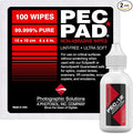 PEC-12 Photographic Emulsion Cleaner Kit and PEC-PAD Lint Free Non-Abrasive Wipes 4x4 100 Sheets per/Pkg - for Cleaning Film Photo Negative B&ampW Slide - Dropper Tip (59ml) 2oz