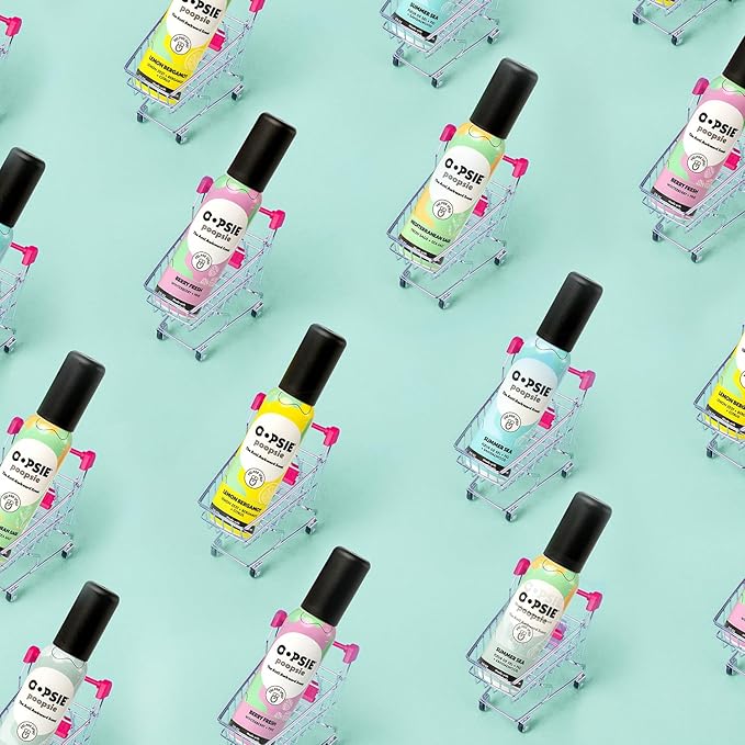 OOPSIE POOPSIE Lavender Escape Before &amp After You Go Toilet Spray 2oz 4-Pack Gift Set - Portable Odor Eliminator