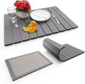 HotFox Dish Drying Mat for Kitchen Counter – Quick Dry Stone Drying Mat Foldable Diatomaceous Earth Pad Non-Slip Kitchen Sink Drying Mat Large Fast Drying Stone Mat for Dishes Coffee Maker Grey