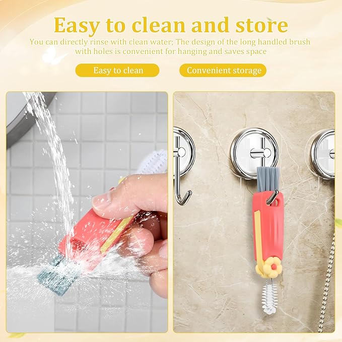 48PCS 4-in-1 Bottle Brush Set Cup Cleaning Brushes with Straw Cleaners Multifunctional Crevice Cleaning Kit for Water Bottles Tumblers Glassware Baby Bottles &amp Lids – Easy Hang Storage BPA-F