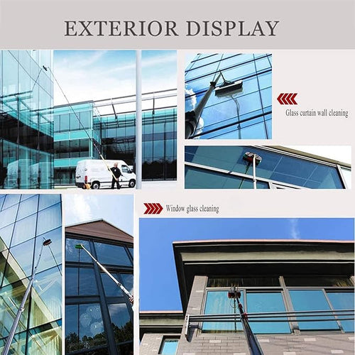 18FT Telescopic Water Fed Pole Kit for Window Cleaning - Outdoor Glass &amp Solar Panel Washer with Brush &amp Extension - Professional Cleaning Equipment