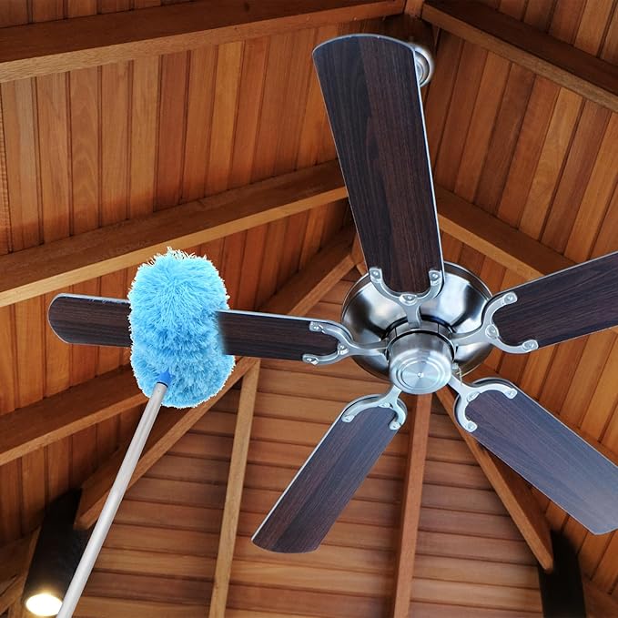 PATIKIL Ceiling Fan Cleaner Duster 12.9 to 47.2 Microfiber Duster Extendable Handle Fan Blade Cleaning Tool Removable Washable for Furniture Blind Green