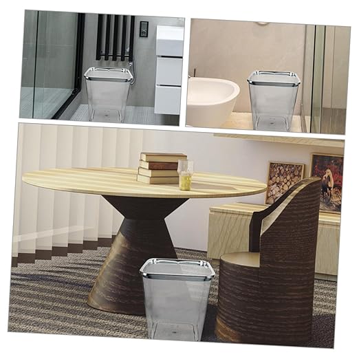 Transparent Large Garbage Can with Thickened PP Material Portable Kitchen Wastebasket and Bathroom Trash Bin for Home Office Bedroom Hotel Use