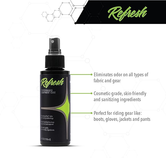 Molecule Helmet Refresh Premium Helmet Care Helmets Visors and Goggles Cleans and Deodorizes 4 Ounce Bottle &amp 16 Ounce Bottle