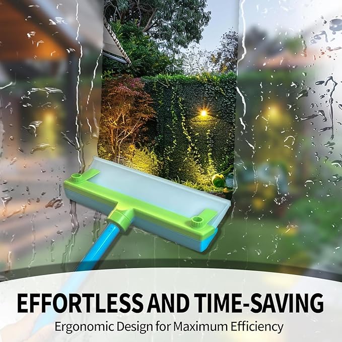Silicone Window Squeegee KitWindow Cleaning KitRecyclable Silicone Window Squeegee Kit with Washer and Microfiber Cloth(Green)