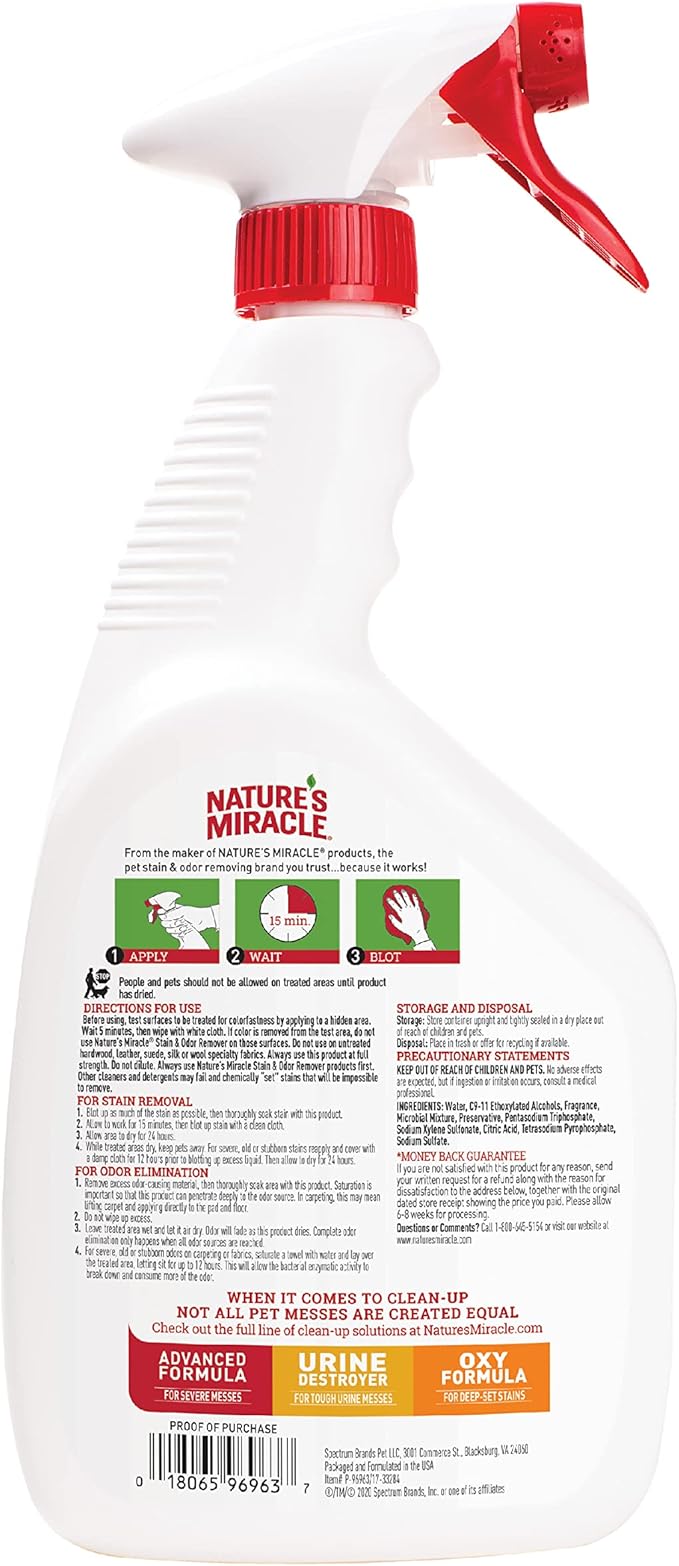 Nature's Miracle Dog Stain and Odor Remover Everyday Mess Enzymatic Formula 32 fl oz (Pack of 2)